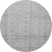 Round Oriental Gray Traditional Rug, abs3875gry