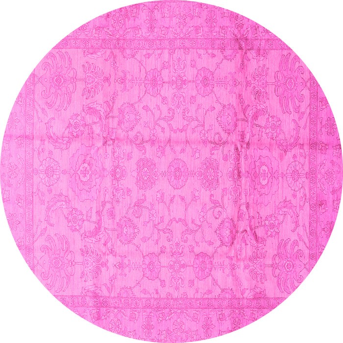 Round Oriental Pink Traditional Rug, abs3875pnk