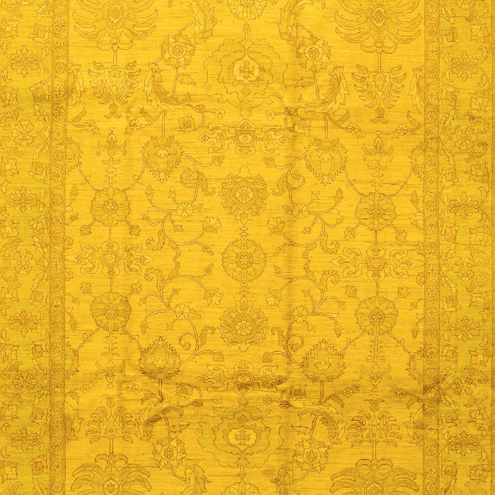 Machine Washable Oriental Yellow Traditional Rug, wshabs3875yw