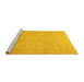 Sideview of Machine Washable Oriental Yellow Traditional Rug, wshabs3875yw