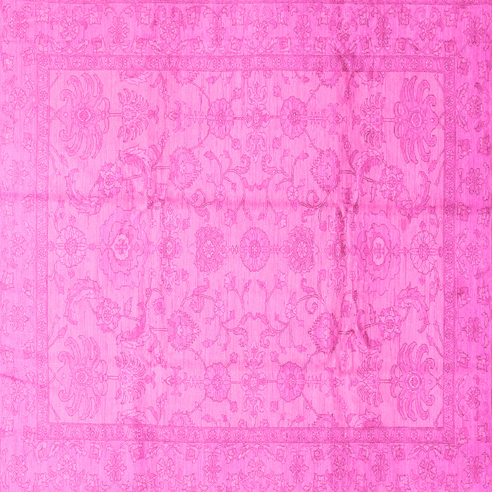Square Machine Washable Oriental Pink Traditional Rug, wshabs3875pnk