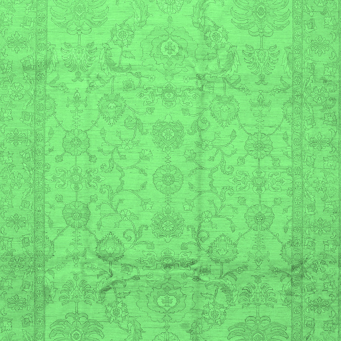 Machine Washable Oriental Emerald Green Traditional Area Rugs, wshabs3875emgrn