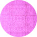 Round Oriental Purple Traditional Rug, abs3875pur