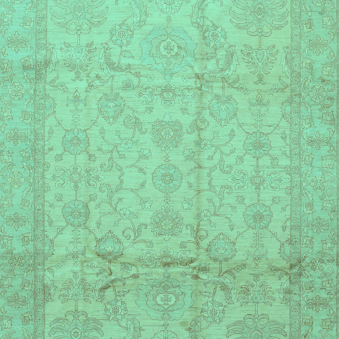 Machine Washable Oriental Turquoise Traditional Area Rugs, wshabs3875turq