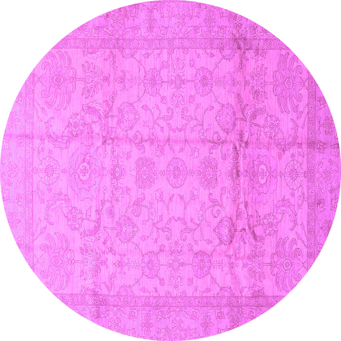 Round Machine Washable Oriental Purple Traditional Area Rugs, wshabs3875pur