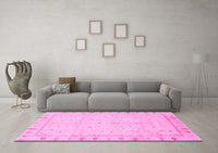 Machine Washable Oriental Pink Traditional Rug, wshabs3876pnk