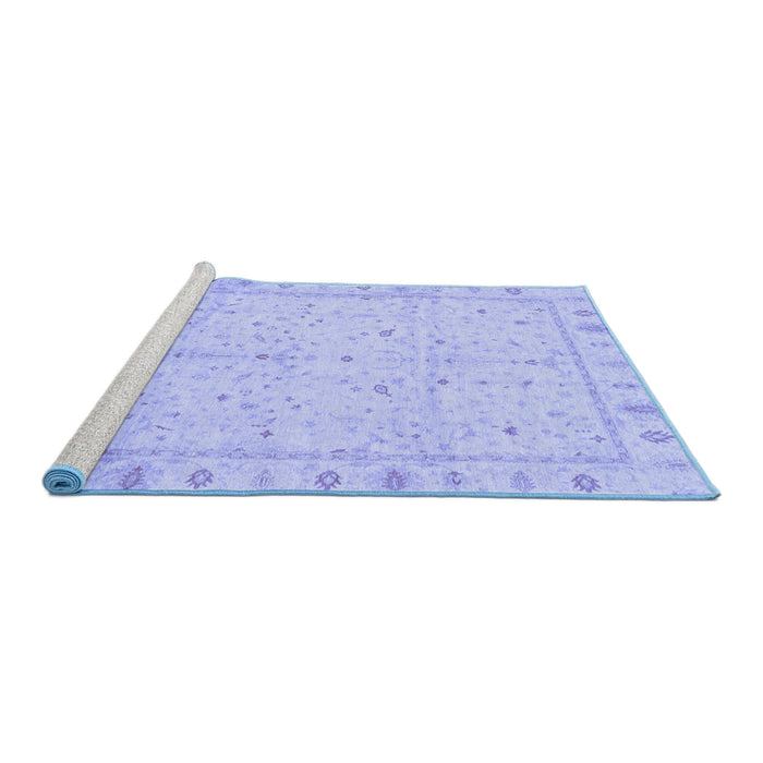Sideview of Machine Washable Oriental Blue Traditional Rug, wshabs3876blu