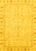 Machine Washable Oriental Yellow Traditional Rug, wshabs3876yw