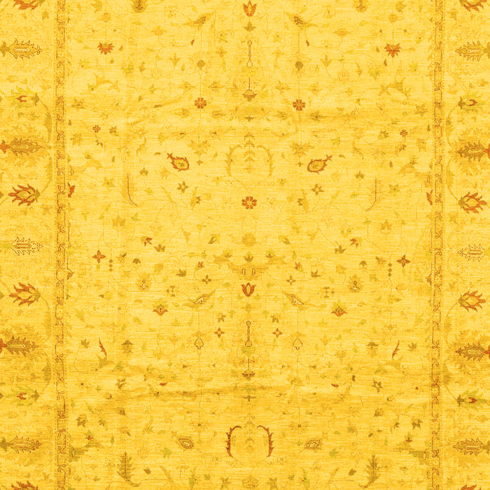 Machine Washable Oriental Yellow Traditional Rug, wshabs3876yw