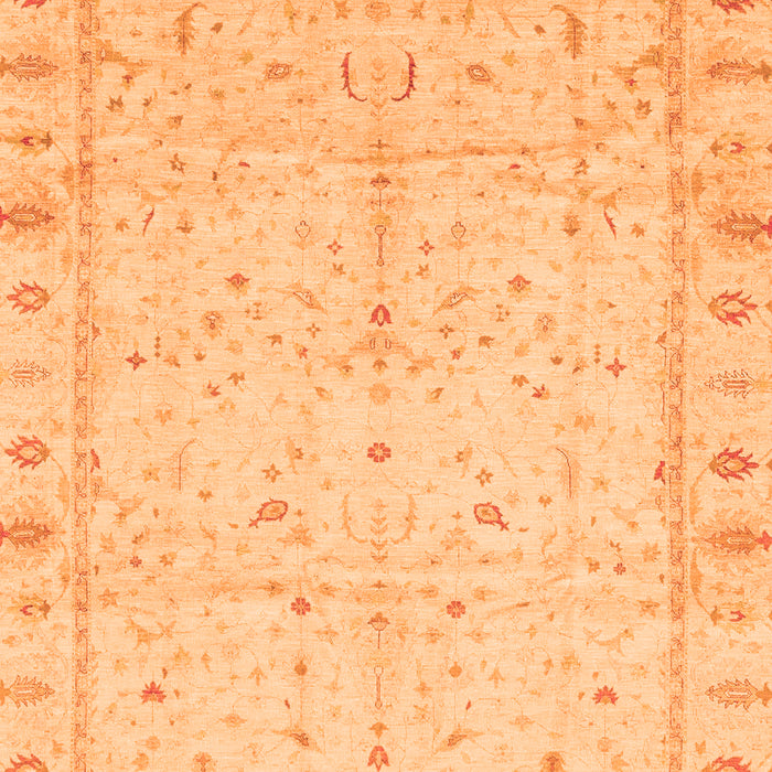 Machine Washable Oriental Orange Traditional Area Rugs, wshabs3876org
