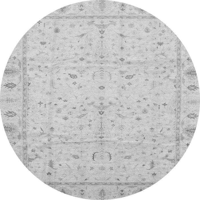 Round Oriental Gray Traditional Rug, abs3876gry