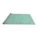 Sideview of Machine Washable Oriental Light Blue Traditional Rug, wshabs3876lblu