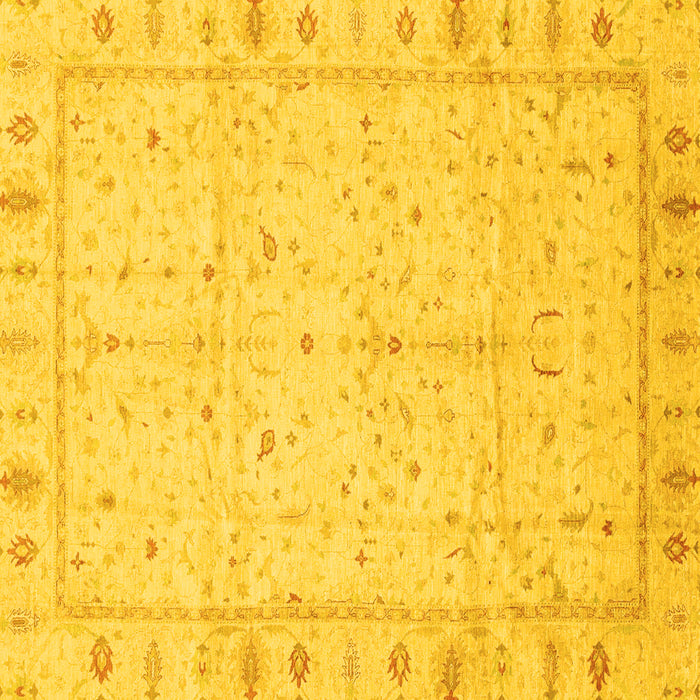 Square Oriental Yellow Traditional Rug, abs3876yw