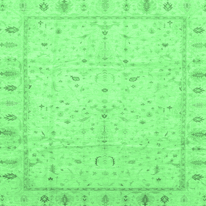 Square Machine Washable Oriental Emerald Green Traditional Area Rugs, wshabs3876emgrn