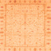 Square Oriental Orange Traditional Rug, abs3876org