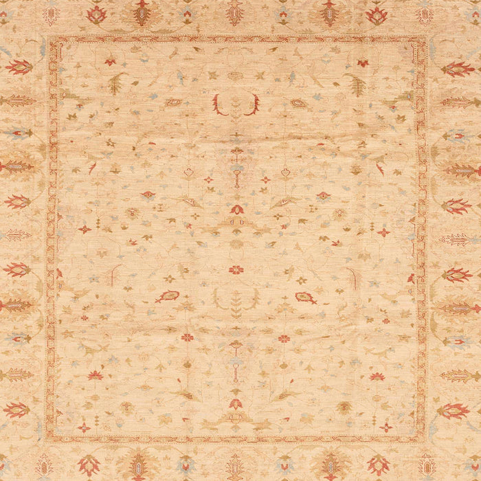 Square Abstract Orange Oriental Rug, abs3876