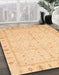 Machine Washable Abstract Orange Rug in a Family Room, wshabs3876