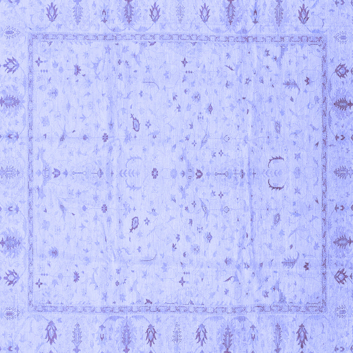 Square Machine Washable Oriental Blue Traditional Rug, wshabs3876blu