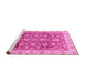 Sideview of Machine Washable Oriental Pink Traditional Rug, wshabs3877pnk