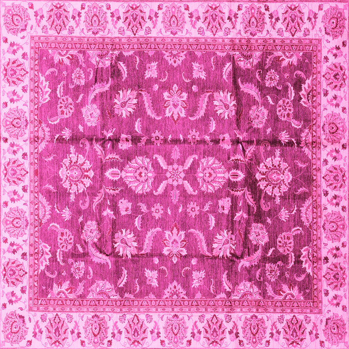 Square Oriental Pink Traditional Rug, abs3877pnk