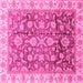 Square Oriental Pink Traditional Rug, abs3877pnk