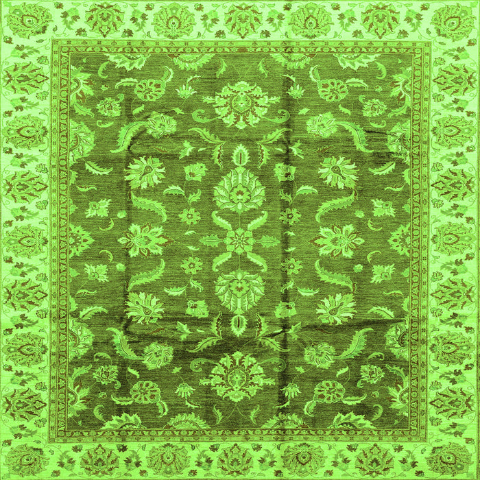 Square Oriental Green Traditional Rug, abs3877grn