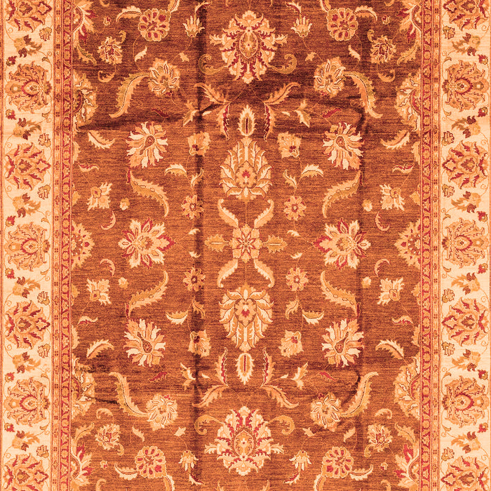 Machine Washable Oriental Orange Traditional Area Rugs, wshabs3877org
