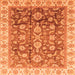 Square Oriental Orange Traditional Rug, abs3877org