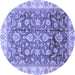 Round Oriental Blue Traditional Rug, abs3877blu