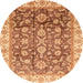 Round Abstract Red Oriental Rug, abs3877