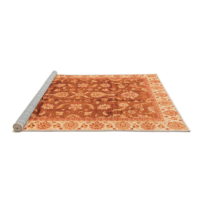 Sideview of Machine Washable Oriental Orange Traditional Area Rugs, wshabs3877org