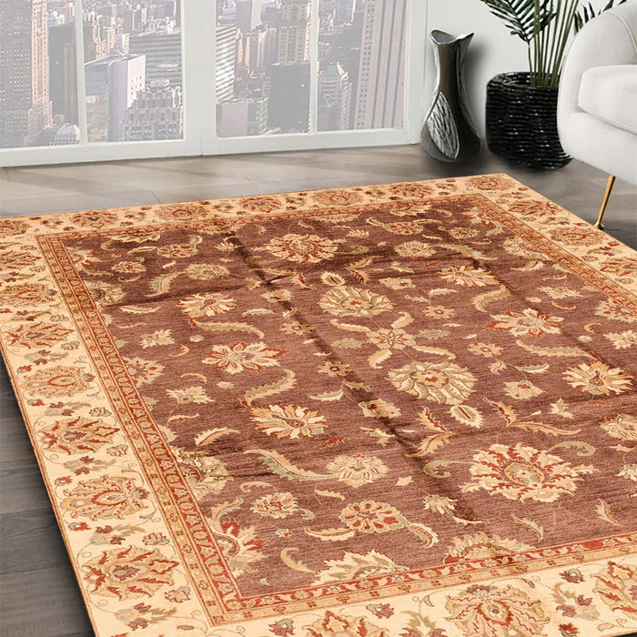 Abstract Red Oriental Rug in Family Room, abs3877