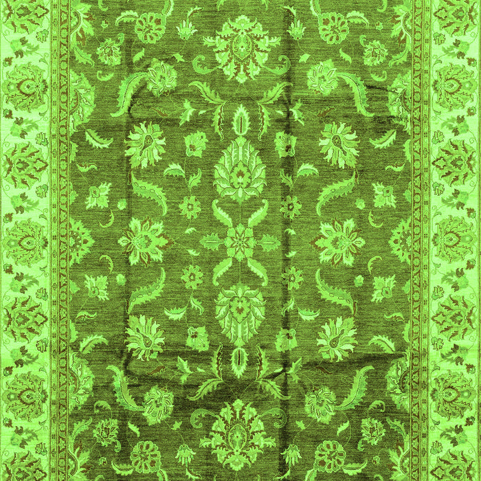 Machine Washable Oriental Green Traditional Area Rugs, wshabs3877grn