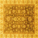 Square Machine Washable Oriental Yellow Traditional Rug, wshabs3877yw