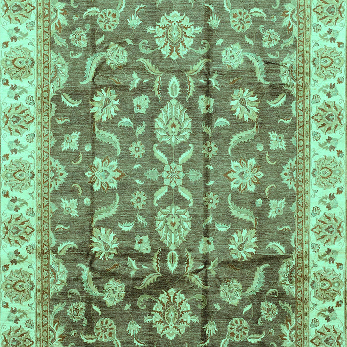 Machine Washable Oriental Turquoise Traditional Area Rugs, wshabs3877turq