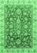 Machine Washable Oriental Emerald Green Traditional Area Rugs, wshabs3877emgrn