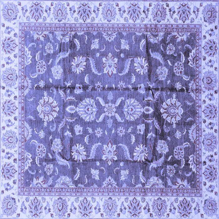 Square Machine Washable Oriental Blue Traditional Rug, wshabs3877blu