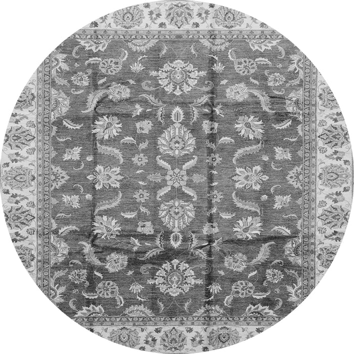 Round Oriental Gray Traditional Rug, abs3877gry