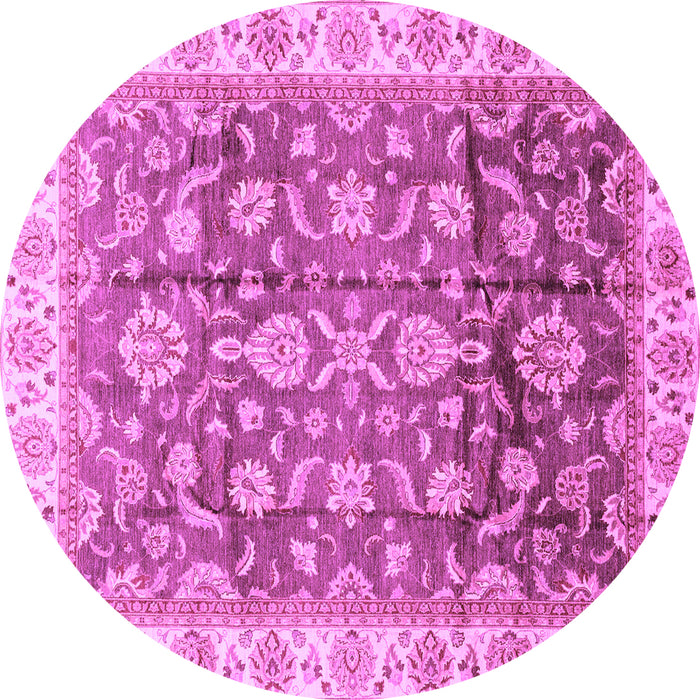 Round Oriental Purple Traditional Rug, abs3877pur