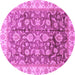 Round Oriental Purple Traditional Rug, abs3877pur