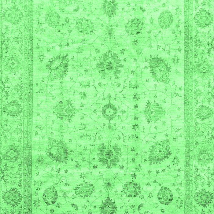 Machine Washable Oriental Emerald Green Traditional Area Rugs, wshabs3878emgrn
