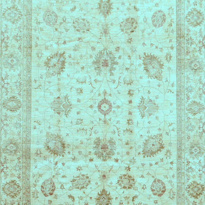 Machine Washable Oriental Light Blue Traditional Rug, wshabs3878lblu