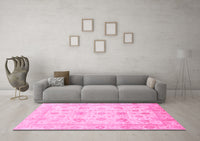 Machine Washable Oriental Pink Traditional Rug, wshabs3878pnk