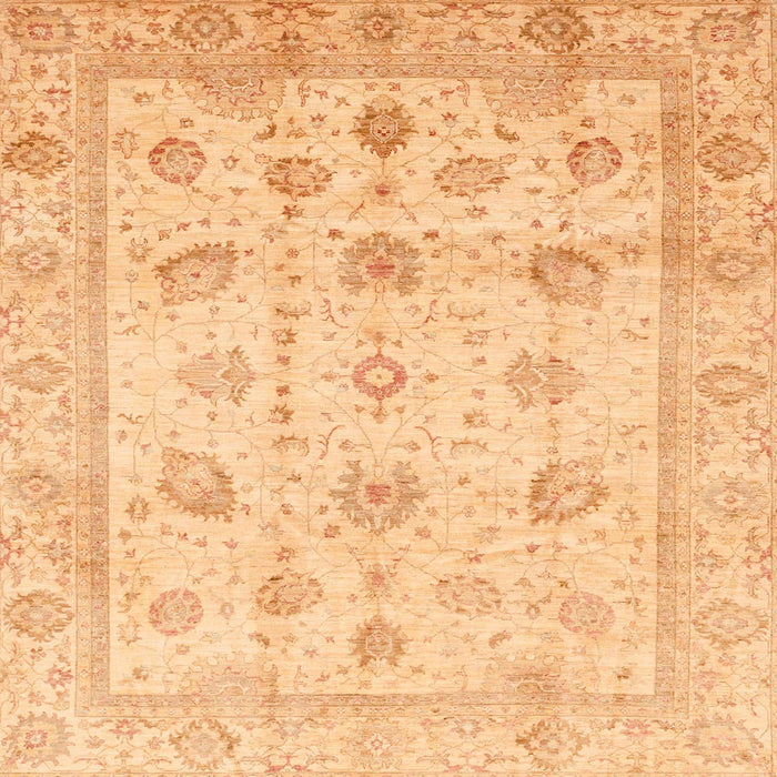 Square Abstract Orange Oriental Rug, abs3878