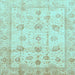 Square Oriental Light Blue Traditional Rug, abs3878lblu