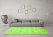 Machine Washable Oriental Green Traditional Area Rugs in a Living Room,, wshabs3878grn