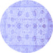 Round Oriental Blue Traditional Rug, abs3878blu