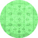 Round Oriental Emerald Green Traditional Rug, abs3878emgrn