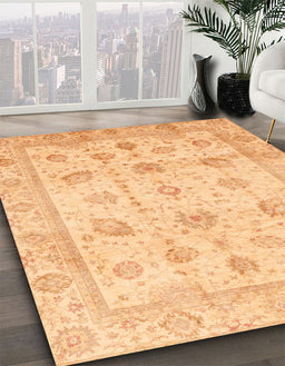Machine Washable Abstract Orange Rug in a Family Room, wshabs3878