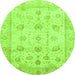 Round Oriental Green Traditional Rug, abs3878grn